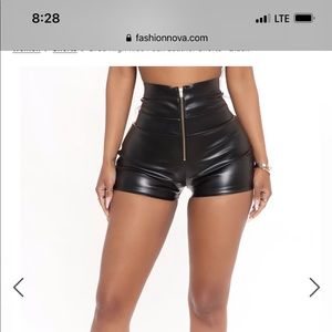 Bree high rise faux leather shorts